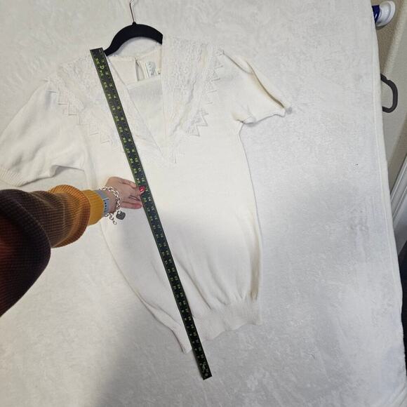 Gunne Sax SzM USA Made Lace n Knit Vintage top. Delicate. Designer. Romantic - Picture 5 of 16